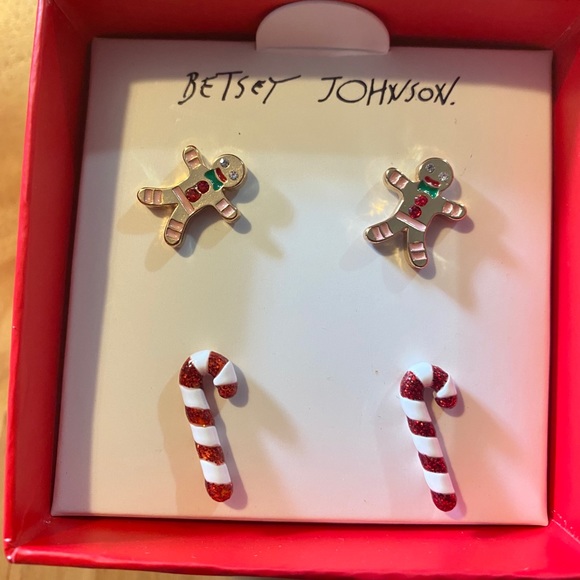 Betsey Johnson 2 pair Gingerbread and Candy Cane - Picture 5 of 7